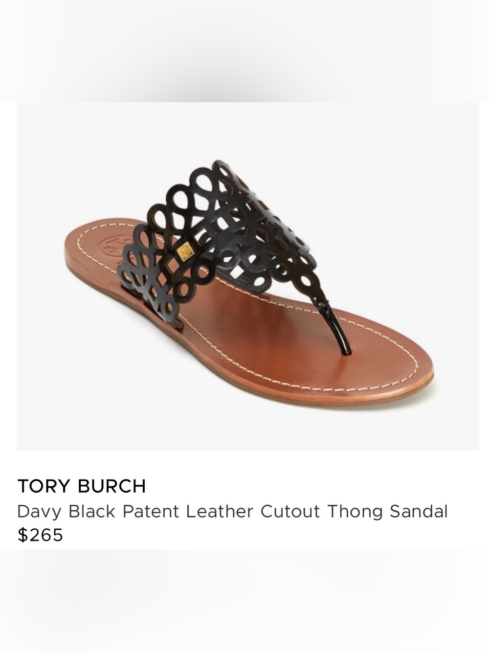 Tory Birch Davy thong cutout leather sandal size 9